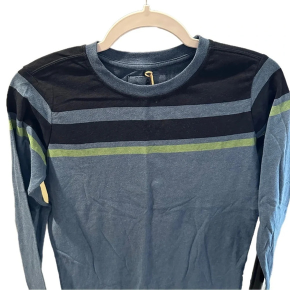 Fat Face Boys Large 10/11 Blue Striped Long Sleeve Shirt NWT - Picture 2 of 5
